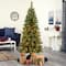 6ft. Pre-Lit White Mountain Pine & Pinecones Artificial Christmas Tree with Clear LED Lights